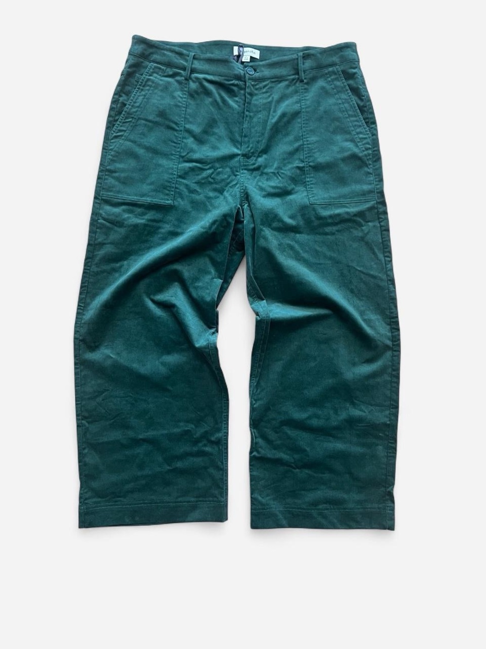 NWTs EMILY AND FIN Forest Green Corduroy Wide Leg Pants Trousers Cropped XL